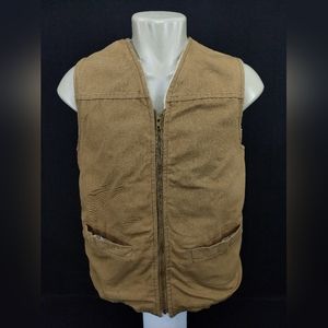 Vintage Carhartt Full Zip Canvas Sherpa Lined Vest ,Size:M,Color:Camell